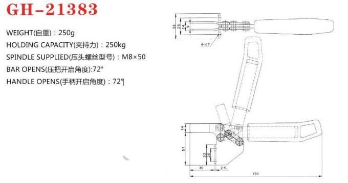 Mini braçadeira de alavanca horizontal da máquina de perfuração da capacidade de terra arrendada 250Kg da braçadeira 21383