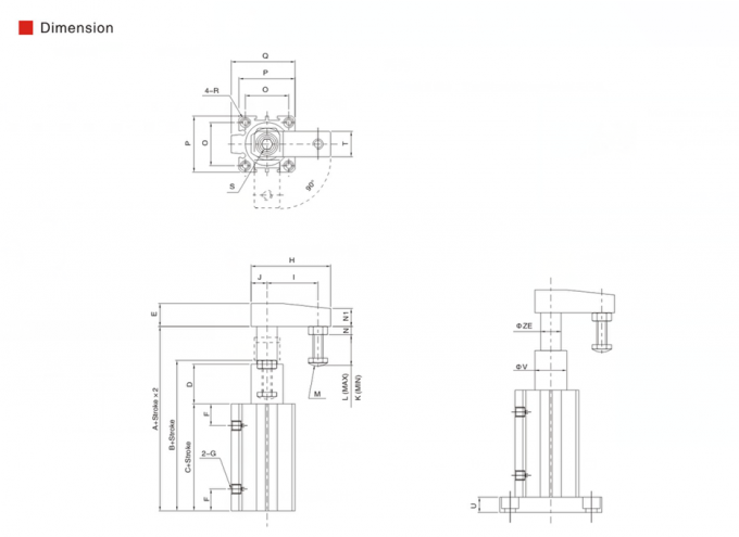 Certificação do ISO do cilindro da braçadeira do balanço da liga de alumínio garantia de 1 ano